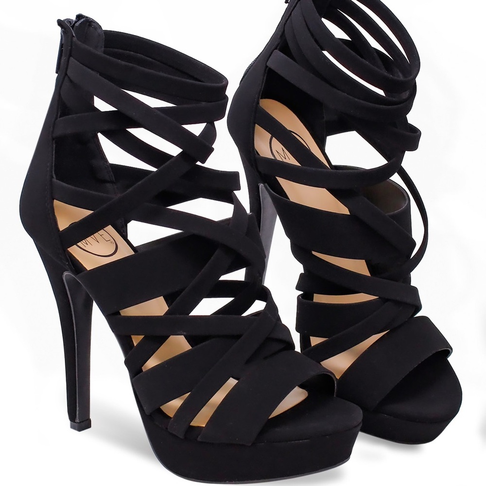 Strappy Platform Open Toe High Heels